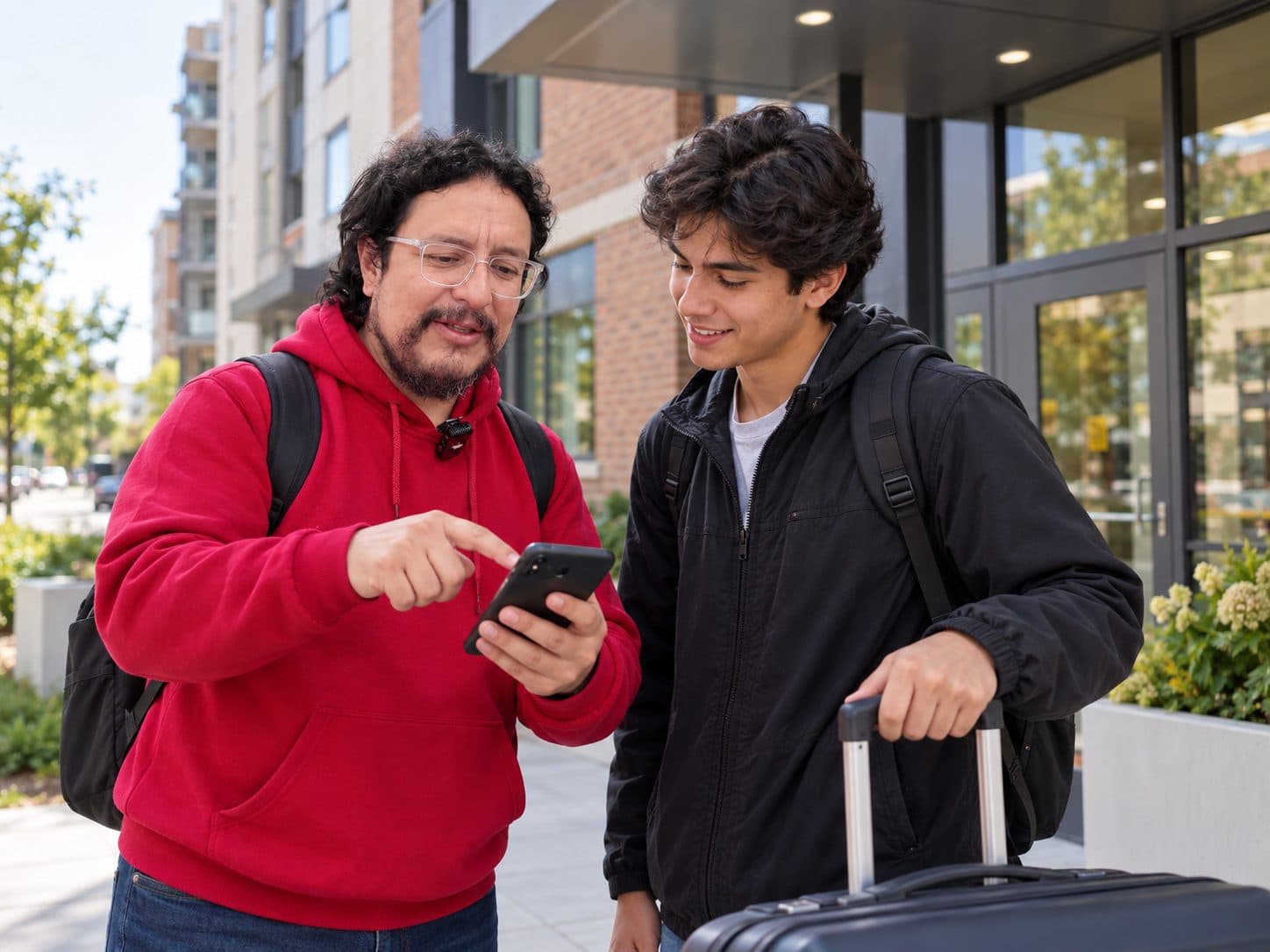 Estudiante llegando a su nueva vivienda en Canadá